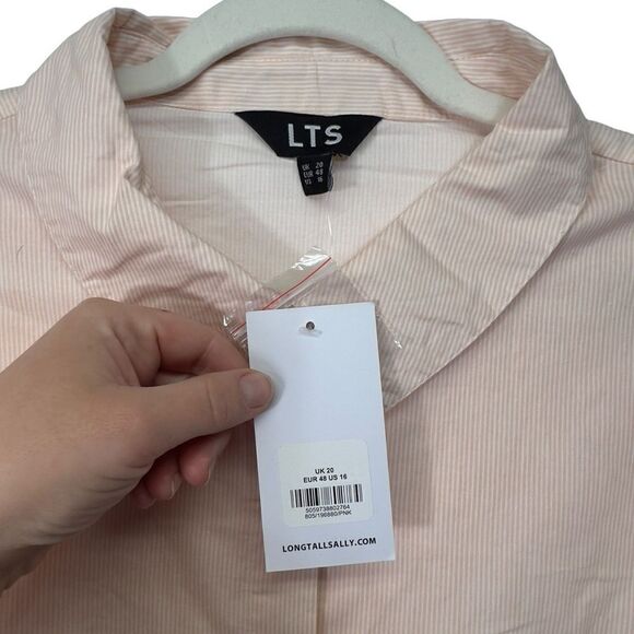 Nwt Long Tall Sally Shirt 16 Button Down Tunic Pocket Long Sleeve-pen marks - Picture 3 of 13